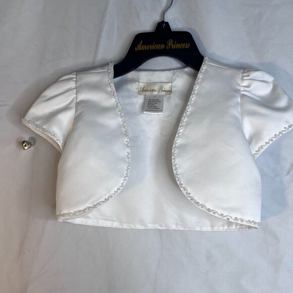 American Princess Christening Flower Girl Formal Dress Jacket Veil SET Size 7 - Picture 6 of 14
